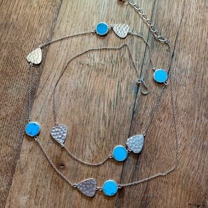 Turquoise and sterling silver heart necklace